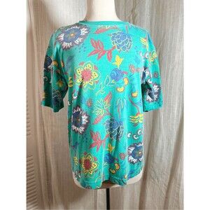 Middlebrook Park Blouse Size M 80's Vintage Cottagecore Floral Green Blouse